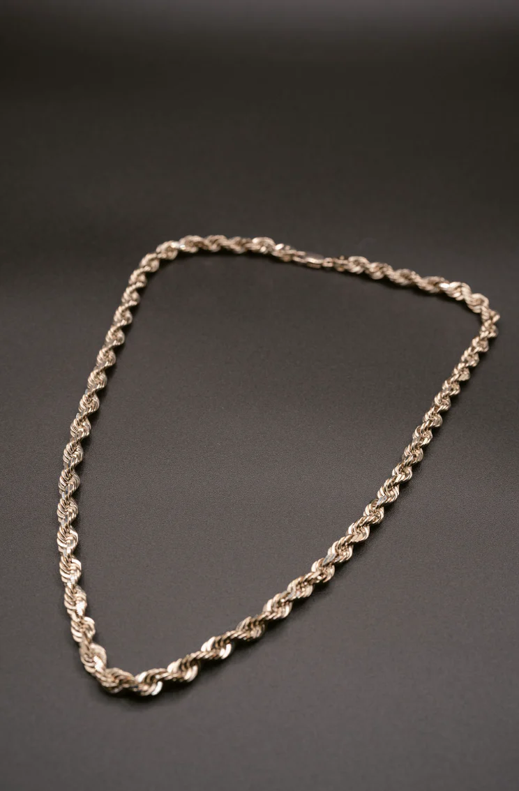 (10KT) 12MM - 20MM: White Gold Diamond Cut Rope Chains - Image 12