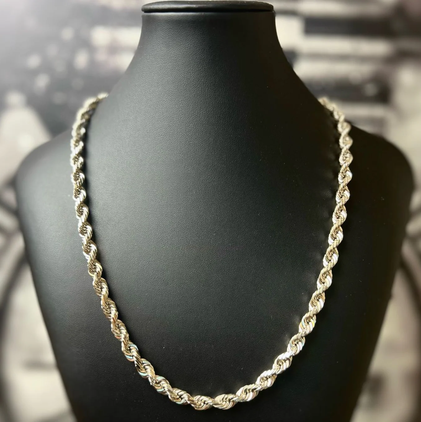 (14KT) 12MM - 20MM: White Gold Diamond Cut Rope Chains - Image 12