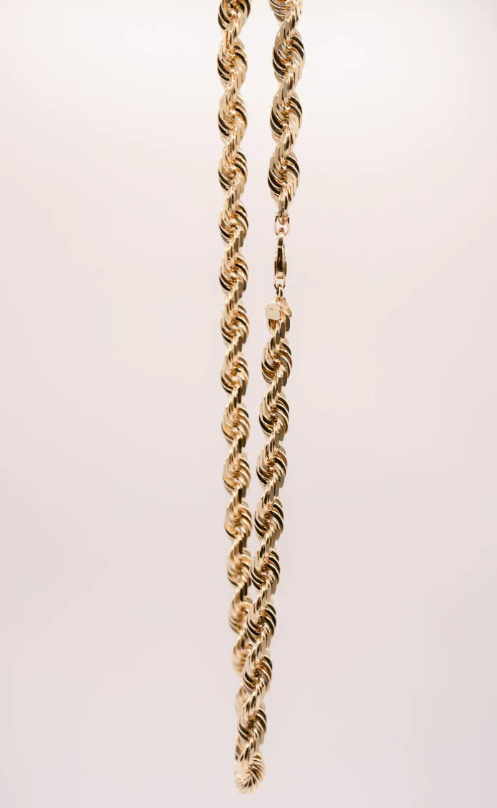 (14KT) 12MM - 20MM: Yellow Gold Diamond Cut Rope Chains - Image 15