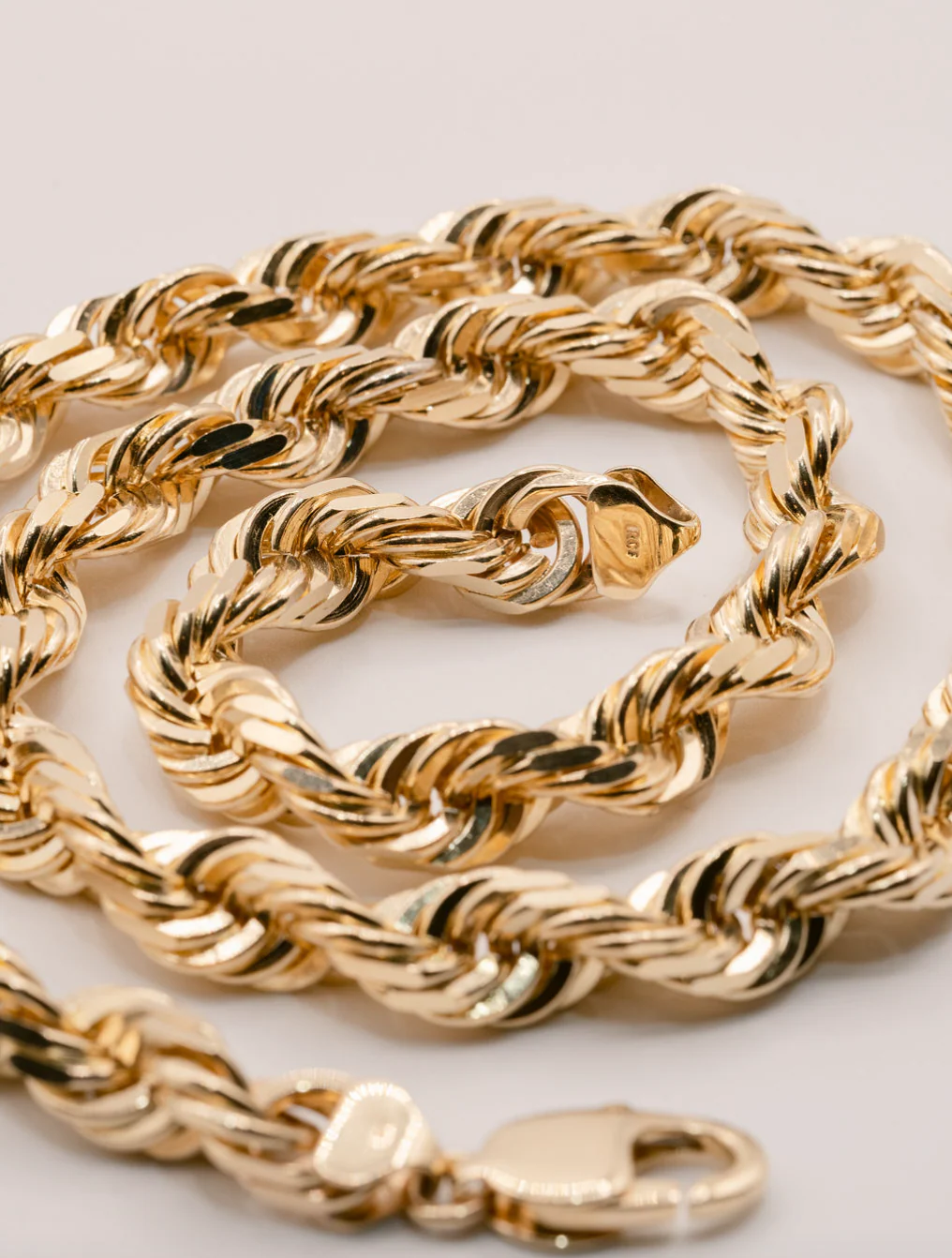 (14KT) 12MM - 20MM: Yellow Gold Diamond Cut Rope Chains - Image 18