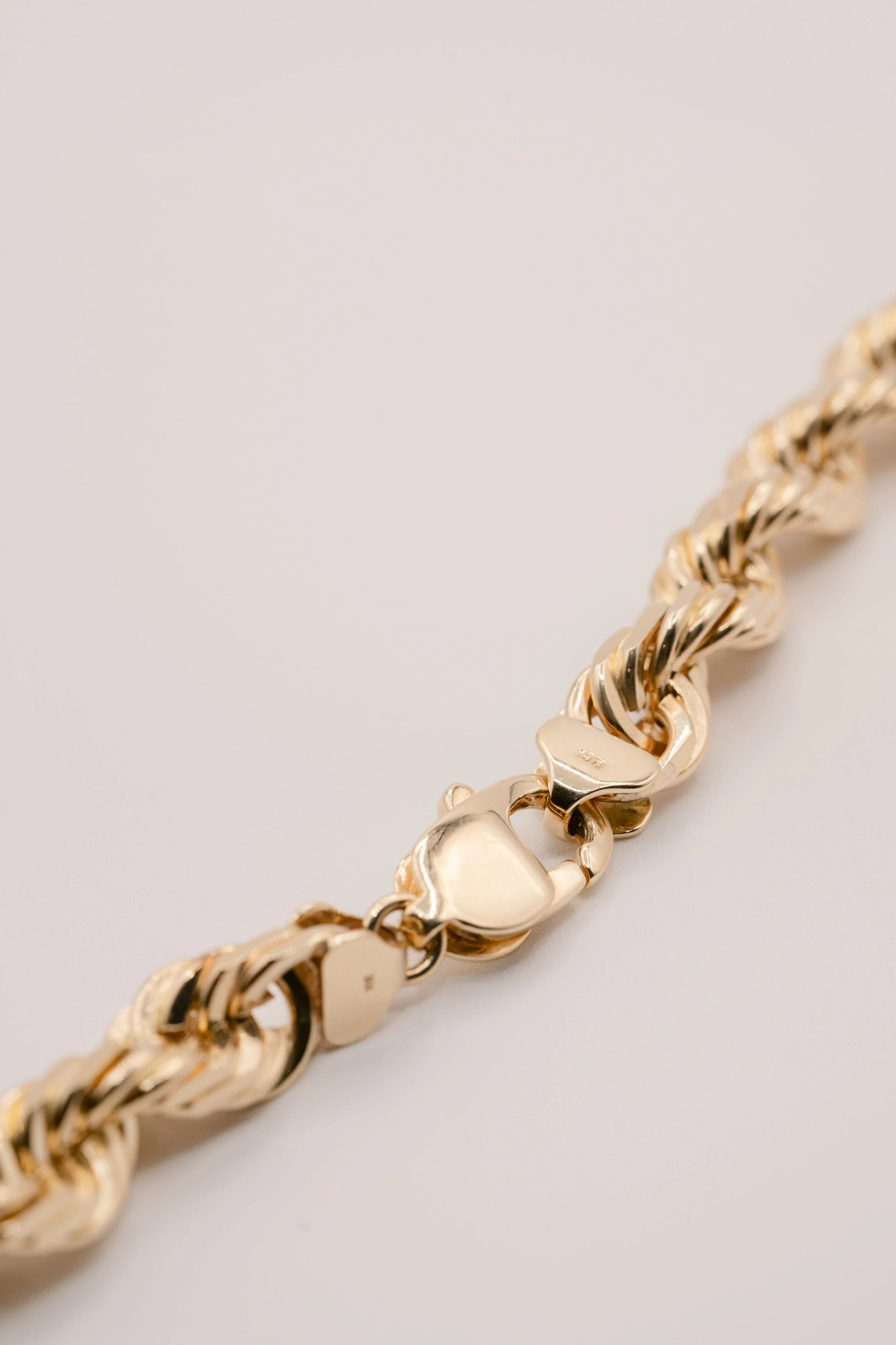 (18KT) 12MM - 20MM: Yellow Gold Diamond Cut Rope Chains - Image 12