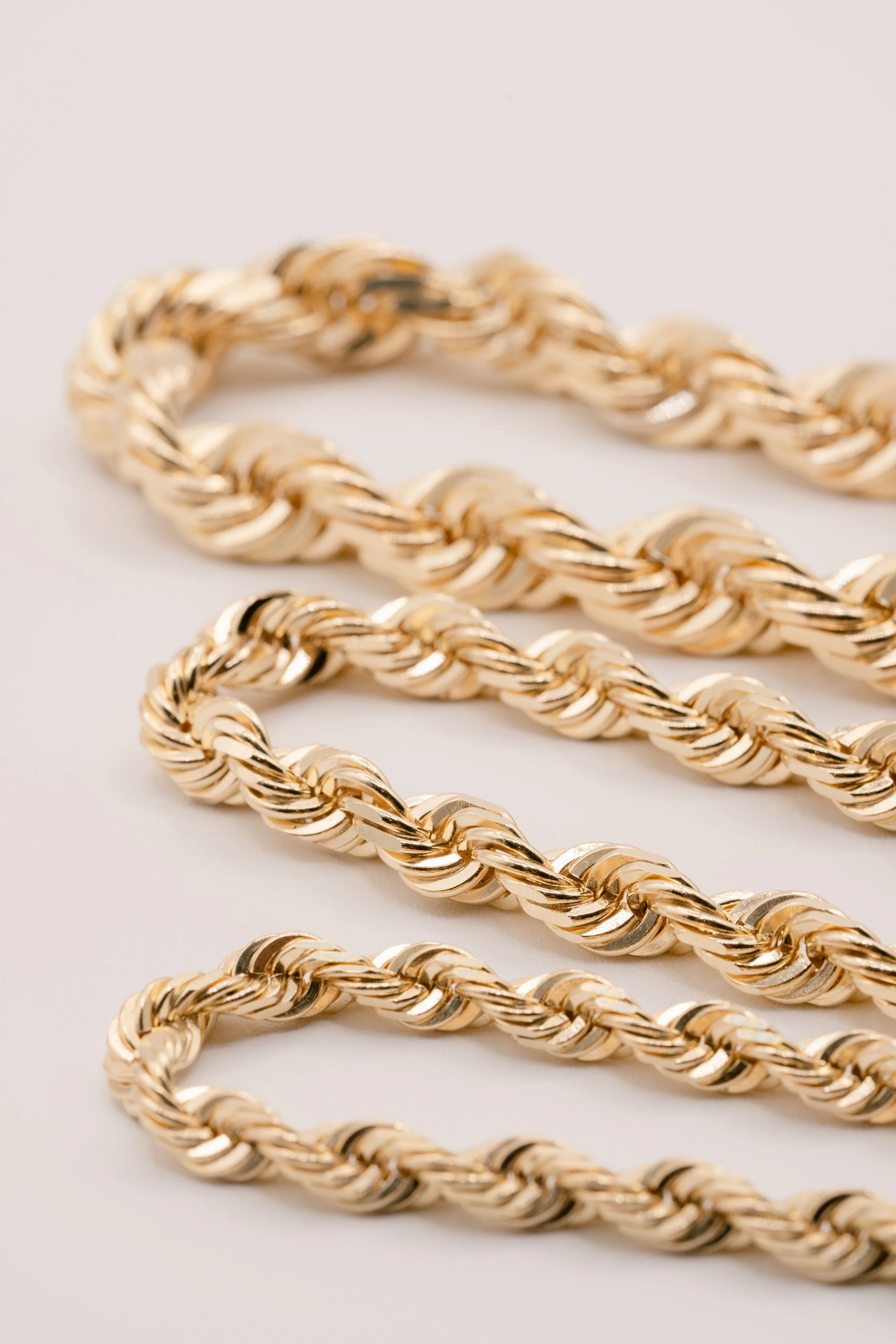 (18KT) 12MM - 20MM: Yellow Gold Diamond Cut Rope Chains - Image 14