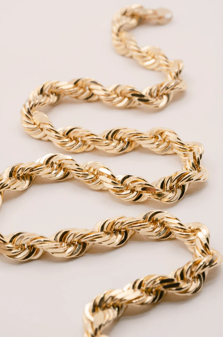 (18KT) 12MM - 20MM: Yellow Gold Diamond Cut Rope Chains - Image 15