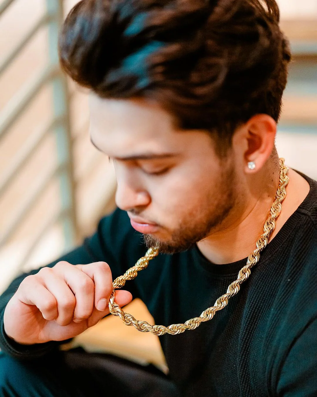 (14KT) 12MM - 20MM: Yellow Gold Diamond Cut Rope Chains - Image 8