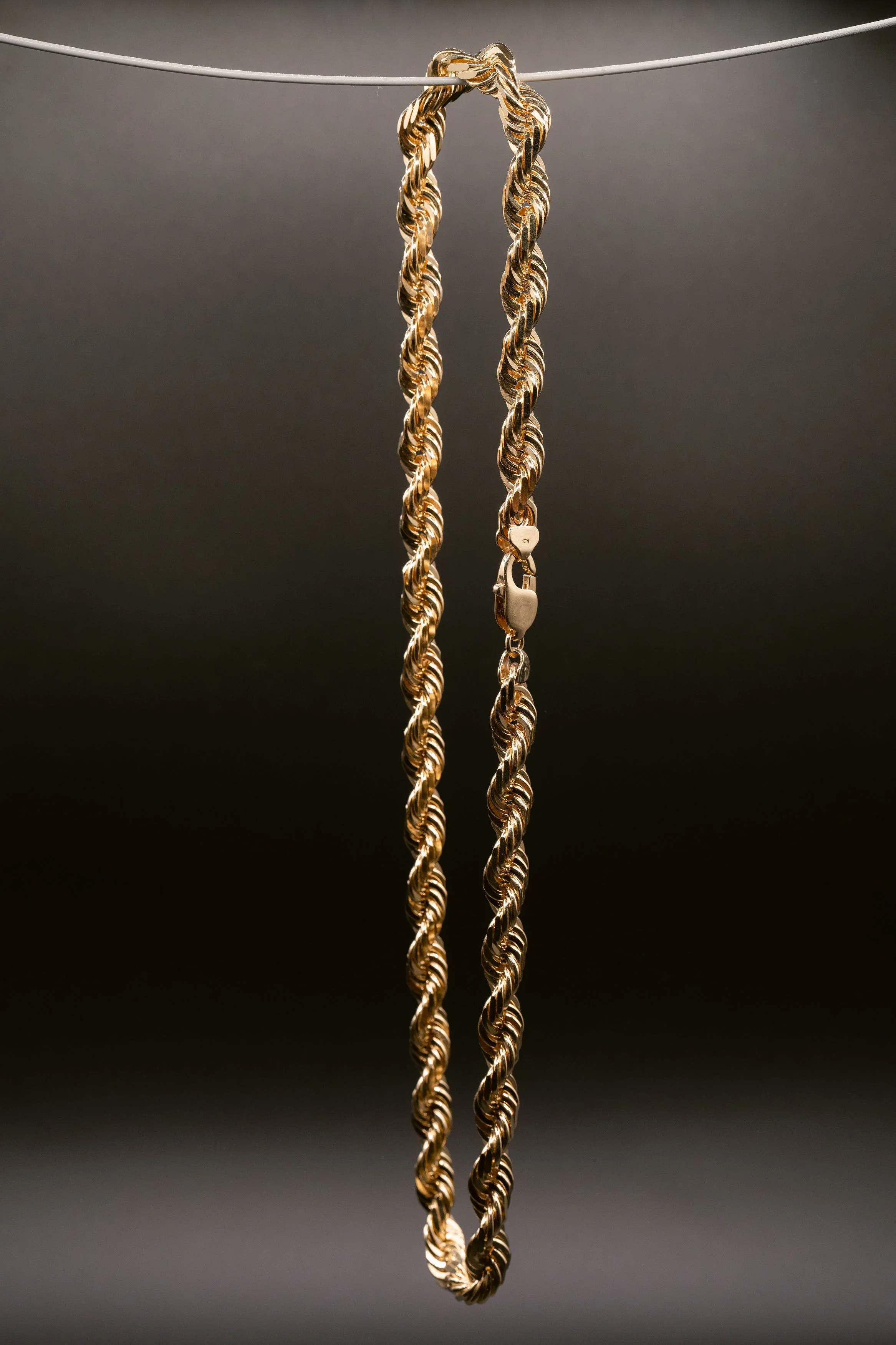 (18KT) 12MM - 20MM: Yellow Gold Diamond Cut Rope Chains - Image 9