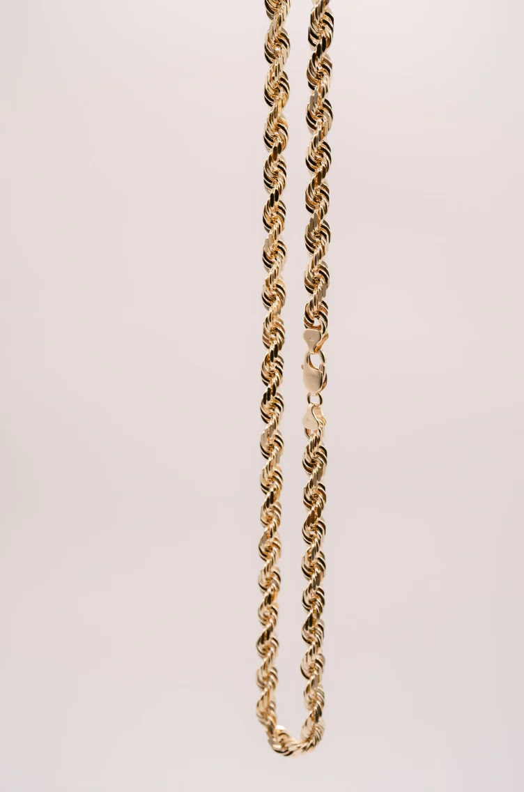 (14KT) 4MM - 10MM: Yellow Gold Diamond Cut Rope Chains - Image 16