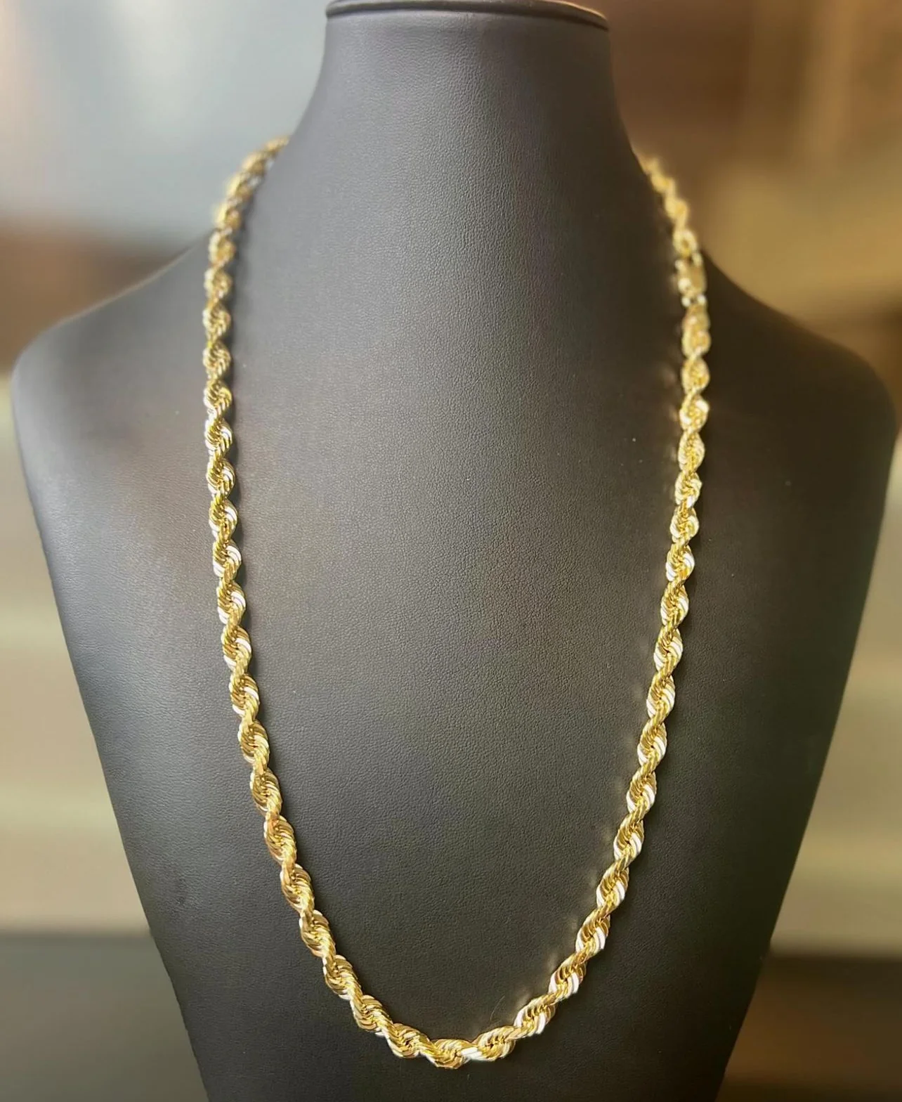 (14KT) 4MM - 10MM: Yellow Gold Diamond Cut Rope Chains - Image 19