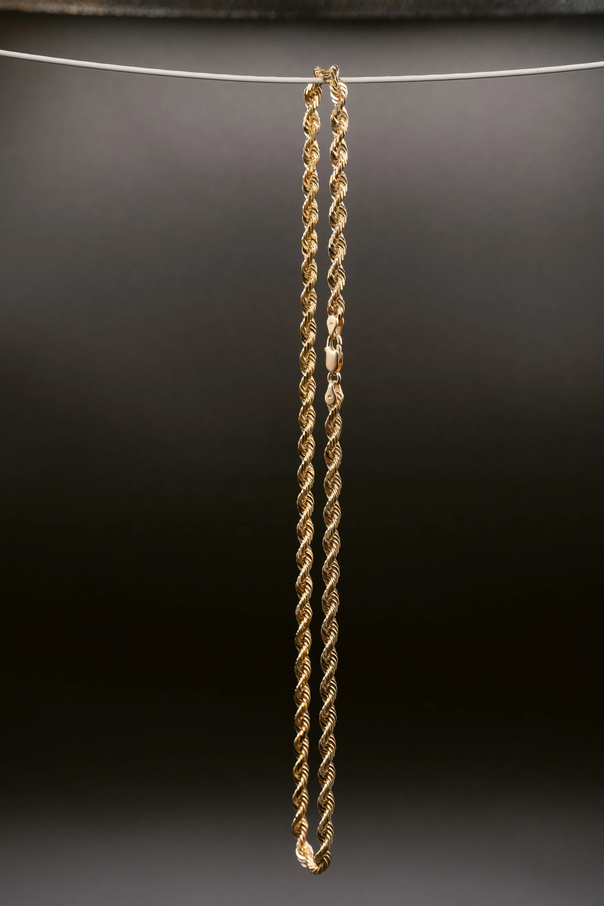 (5MM) 10K Yellow Gold Diamond Cut Rope Chain - Image 10
