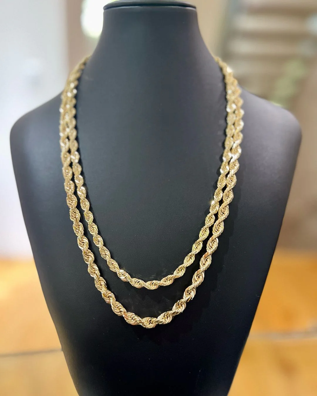 (14KT) 4MM - 10MM: Yellow Gold Diamond Cut Rope Chains - Image 14