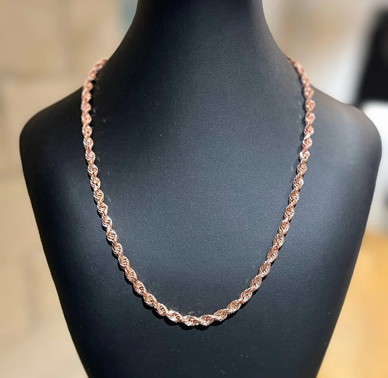 (14KT) 6MM - 10MM: Rose Gold Diamond Cut Rope Chains - Image 10