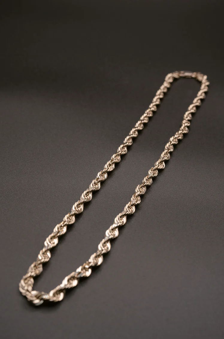 (18KT) 6MM - 10MM: White Gold Diamond Cut Rope Chains - Image 10