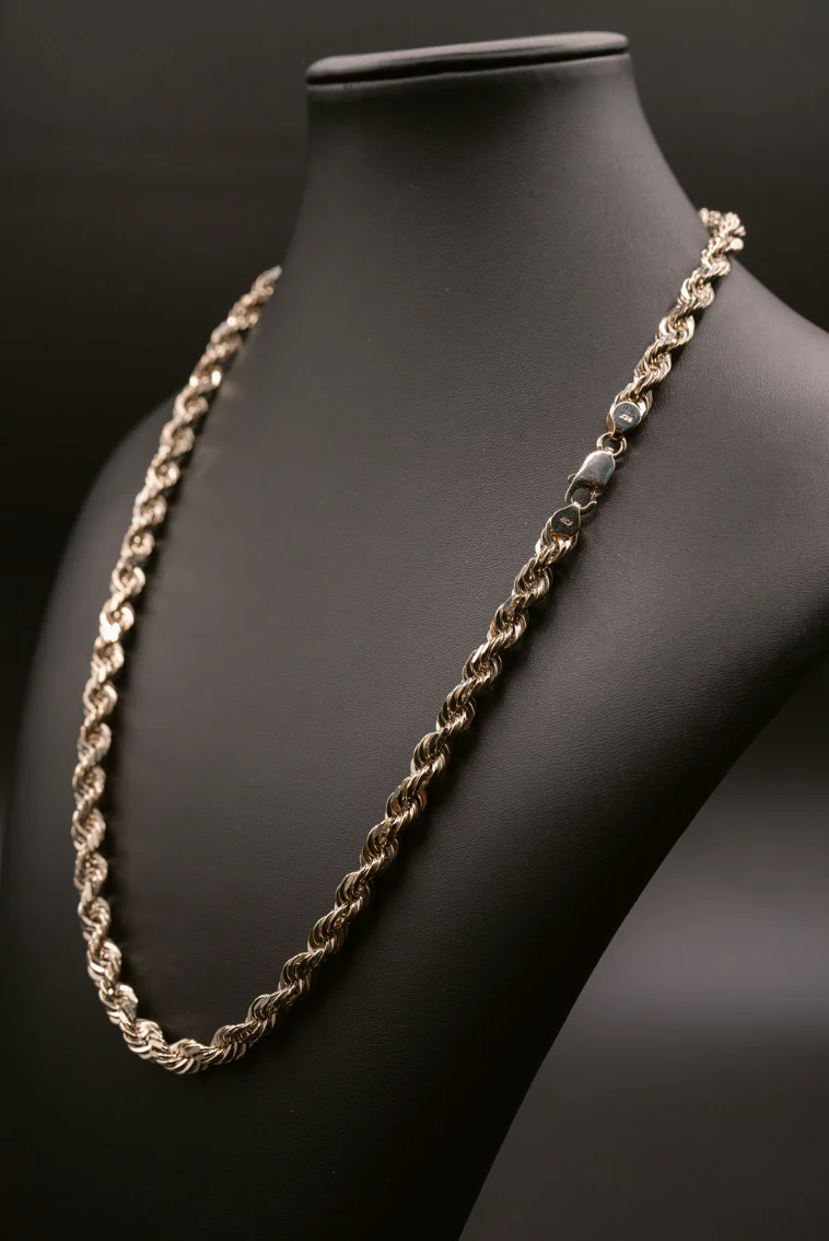 (18KT) 6MM - 10MM: White Gold Diamond Cut Rope Chains - Image 9