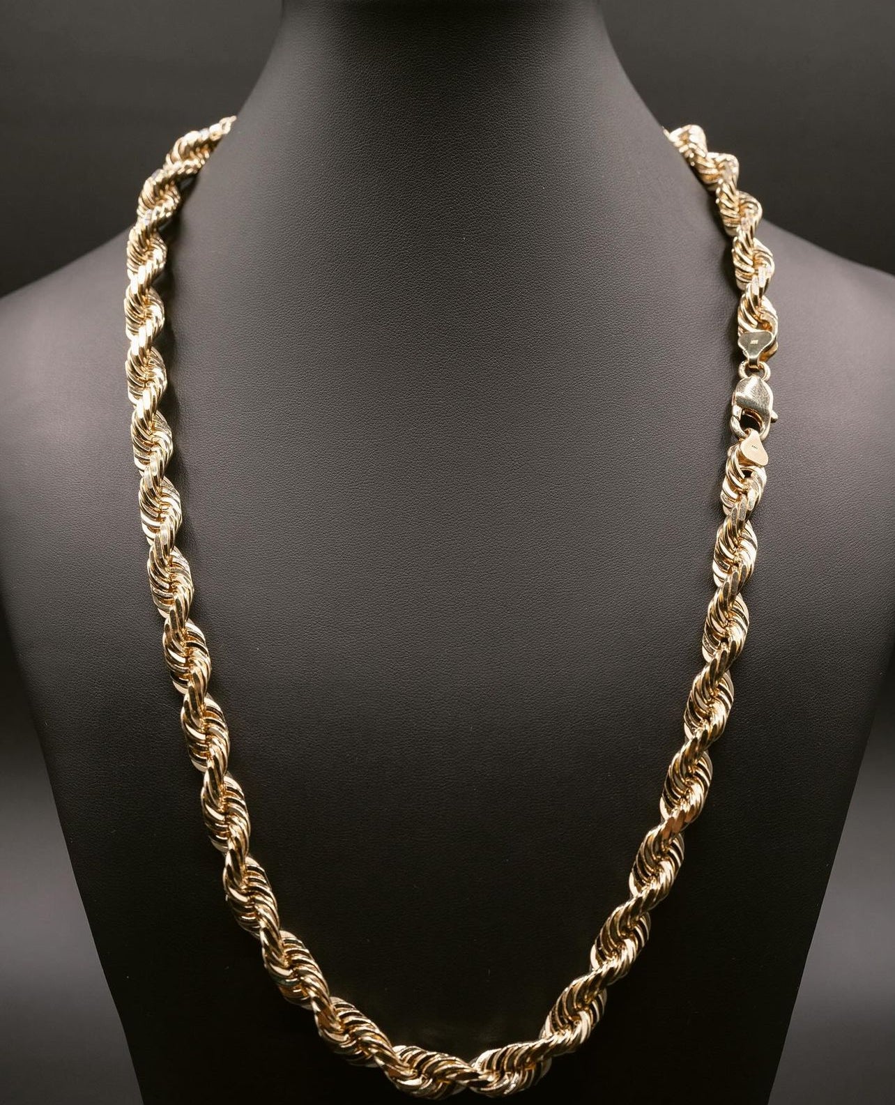 (18KT) 6MM - 10MM: Yellow Gold Diamond Cut Rope Chain - Image 19